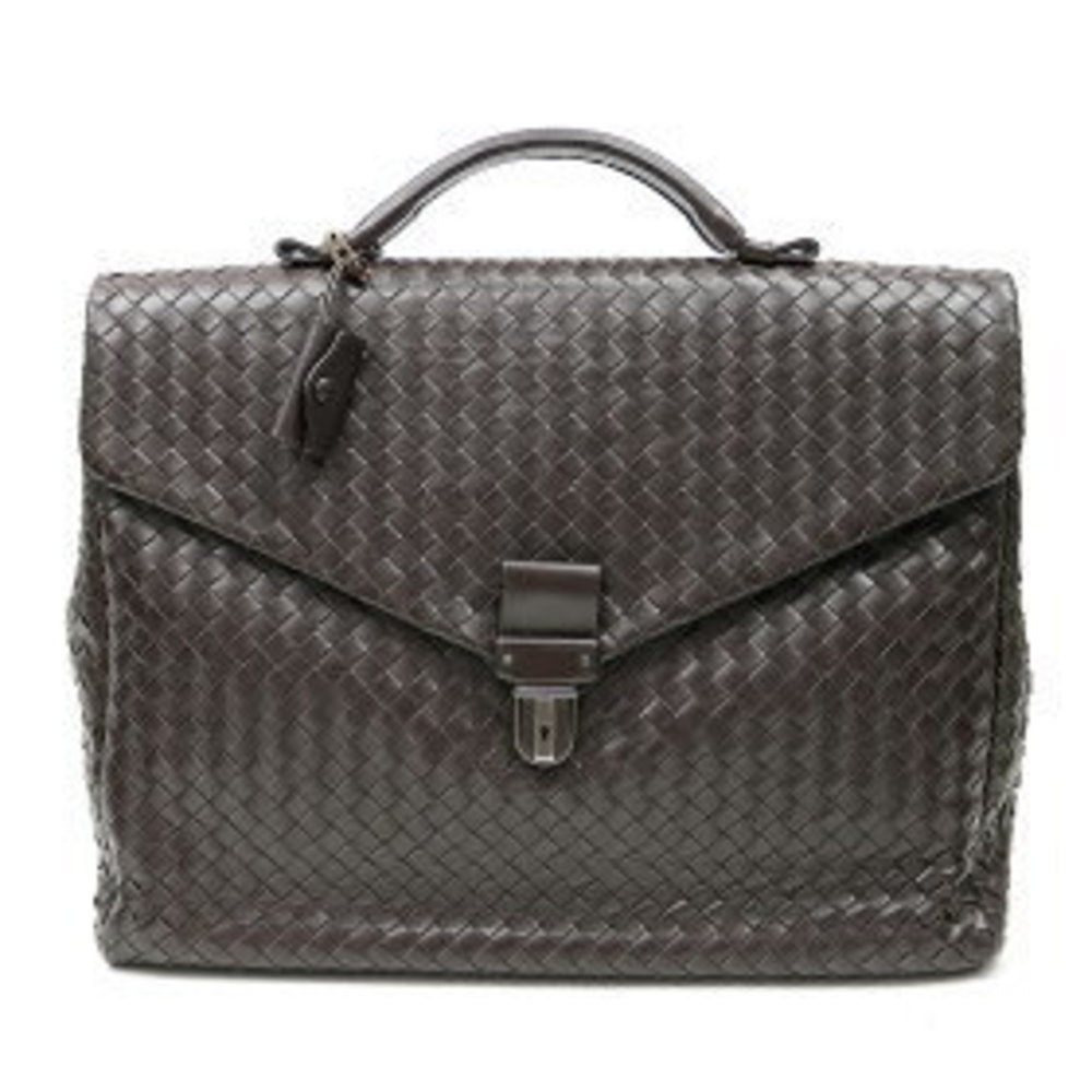 Bottega Veneta Intrecciato Briefcase Black Calf Business Bag BV